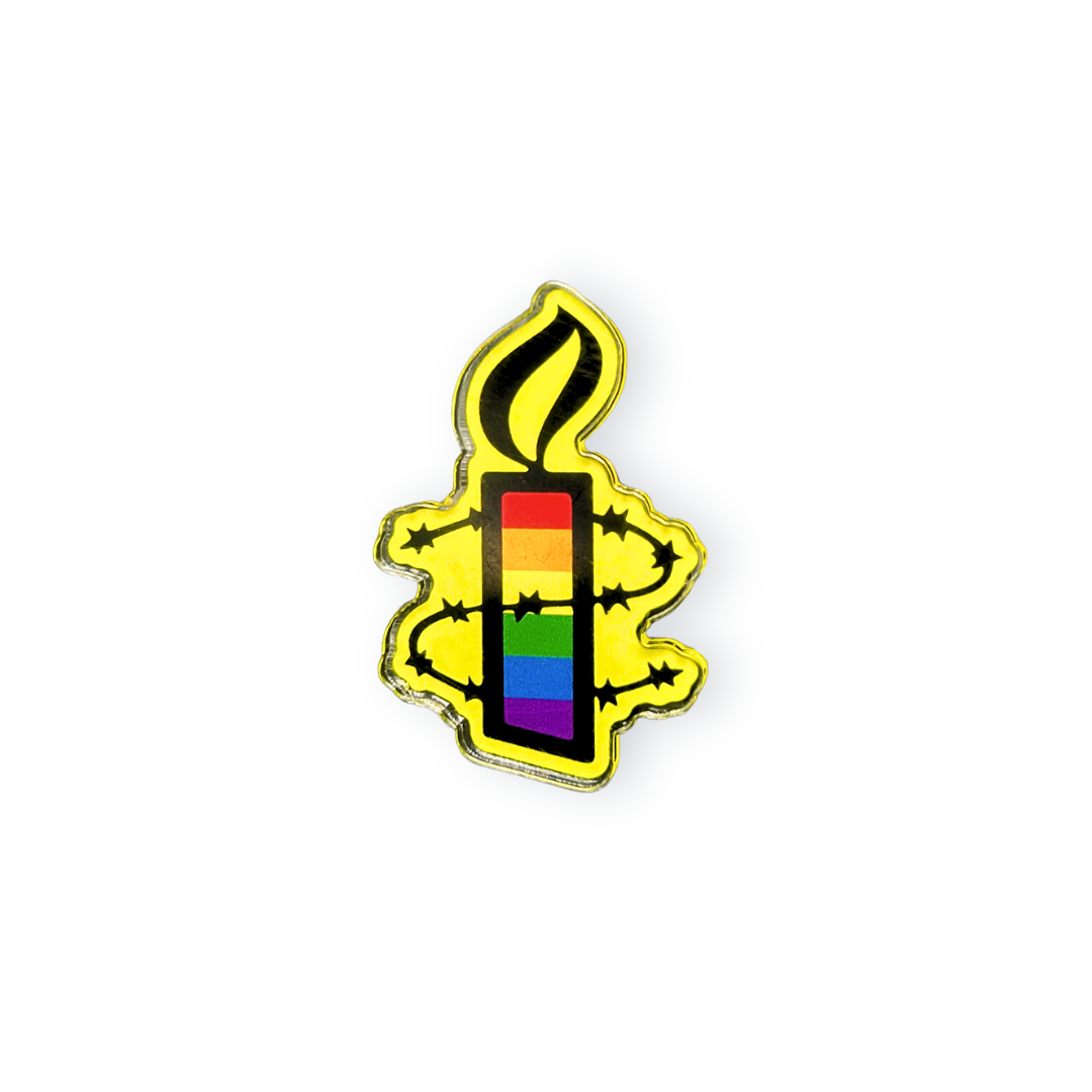 Amnesty Pride Candle Pin เข็มกลัดเทียนแอมเนสตี้สีรุ้ง